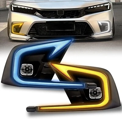 Conjunto de luzes de neblina DRL para 2022 2023 2024 Honda Civic 11ª geração Hatchback Sedan - Imagem 1 de 4