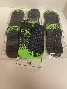 6 pairs Kids sticky Bottom Gray & green Socks NEW Rockin’ Jump Size Medium - Picture 1 of 4