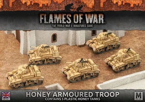 Flames of War: Honey Armoured Troop (Plastic) BBX32 - Picture 1 of 1
