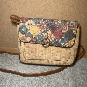 Cork Shoulder Bag Purse Handmade Cross Body - Picture 1 of 9