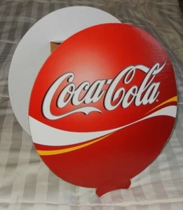 COCA-COLA cardboard ROUND circular double sided 12" DISPLAY HEADER SIGN coke - Picture 1 of 24