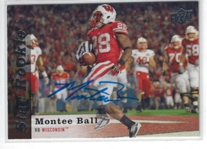 MONTEE BALL WISCONSIN BADGERS FOOTBALL 2013 UPPER DECK CERT AUTO AUTOGRAPH CARD - Picture 1 of 1