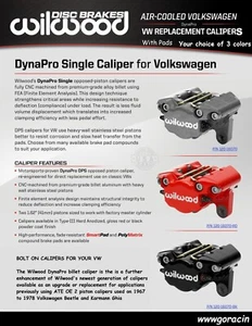 Wilwood VW Beetle Front Brake Calipers fits 68-1973,Karman Ghia,Volkswagon,PADS - Picture 1 of 5