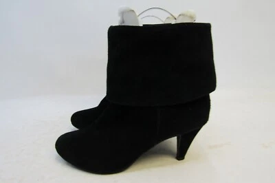 Steve Madden Womens Size 10 M Black Suede Heeled Fold Over Ankle Boots Booties - Image 1 of 4