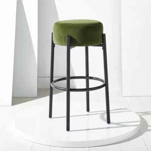 SAFAVIEH Couture Paisleigh Metal Leg 30-in Height Bar Stool - 15 inW x 15 inD - Picture 1 of 8