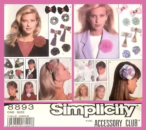 UC Simplicity 8893 Schnittmuster Haarschleifen Schuhstoff Blumenband Zubehör - Bild 1 von 3