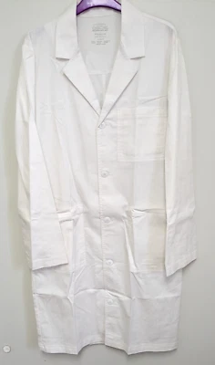 Cherokee Workwear Premium Core Stretch Unisex Lab Coat # 4421, SMALL Color~White - Image 1 of 4