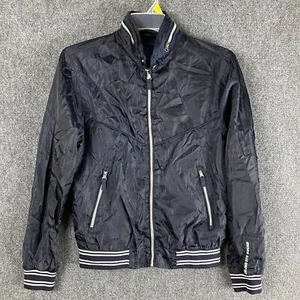 Zara Youth Bomber Jacket Small Full Zip Navy Blue Boys 100% Polyester - Picture 1 of 9