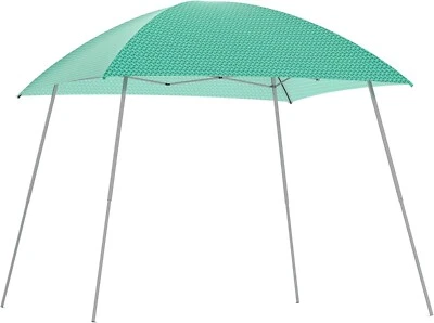 Gojooasis 8x8 EZ Pop Up Canopy Tent Green Stripe Slant Leg Gazebo w/ Carry Bag