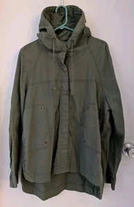 Women's Unionbay Long Sleeve Hooded Button Up Shirt Green Size Large - Picture 1 of 3