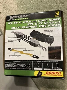 XStrap 65 Fuß Seilzug 2 Stck. 8 Fuß Mehrzweck Abschleppgurt 2000 Pfund Lasten - Bild 1 von 3