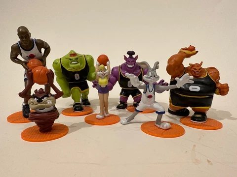 1996 Space Jam 3-on-3 Basketball Figures Set Warner Bros Lot of 7 Cover