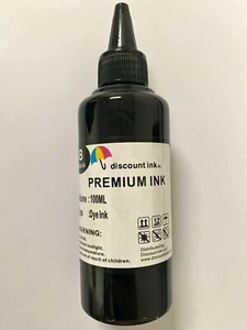 Premium Black Bulk Dye Refill Ink 100ml for EPSON - Picture 1 of 2