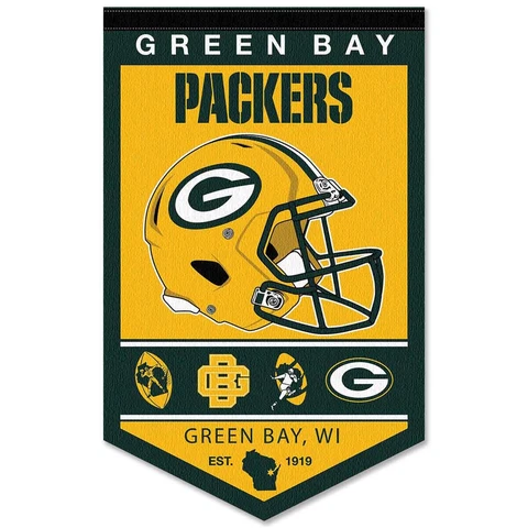 Green Bay Packers History Heritage Logo Banner Flag Cover