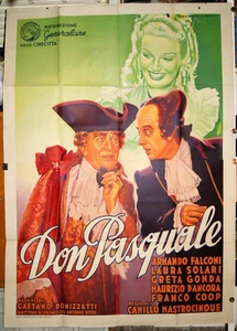 manifesto 4F film DON PASQUALE Armando Falconi Laura Solari 1940 art MARTINATI - Picture 1 of 1