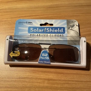 Solar Shield Clip-On Vollrahmen polarisierte Sonnenbrille 52 Rec15 bernsteinbraune Gläser - Bild 1 von 7