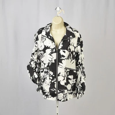 Chaqueta cortavientos deportiva Renuar floral repelente al agua cremallera frontal talla M (NUEVA CON ETIQUETAS) Foto 1 de 3