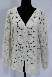 Zara Girls Round Neck Macramé Floral Open Kimono AC2 Ecru Size 13/14 NWT - Picture 1 of 4