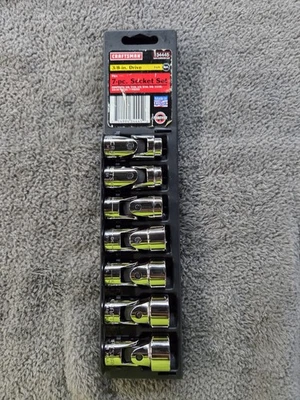 Craftsman 7pc Flex Socket Set 3/8 Drive USA 34445 3/8-3/4" Like New Used 1  Once - Image 1 of 4