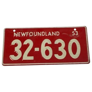 Vintage 1950s Newfoundland Wheaties Mini License Plate Antique Advertising Tin - Picture 1 of 3