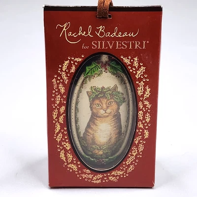 Овальное викторианское украшение Rachel Badeau for Silvestri Double Sided Cat 3,5 дюйма 2006 г. - Изображение 1 из 4