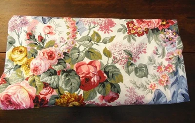 RALPH LAUREN Allison Floral & Ribbon QUEEN FITTED SHEET  Pink Blue Lavender - Image 1 of 4