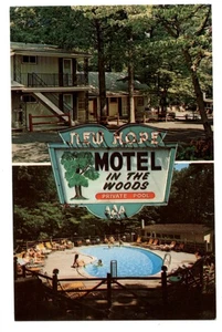 Bucks Co Pennsylvania New Hope Motel Route 179 Pool unbenutzt Vintage Postkarte - Bild 1 von 2
