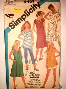 Maternity Dress Top Pants Shorts 16 Simplicity 6469 Sewing Pattern VTG UC Pull - Picture 1 of 5