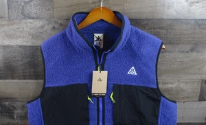 Nike ACG Vest Mens Medium Purple Arctic Wolf Polartec Fleece Full Zip Outdoors - Picture 1 of 15