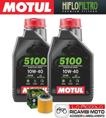 Kit Tagliando 2 OLIO [MOTUL] 5100 10w40 + FILTRO Aprilia SXV 450 2006 2007 2008 Foto 1 de 4