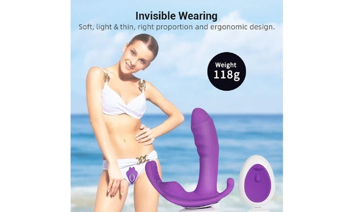 Vibrador Mariposa Portátil Punto G Consolador Masajeador Inalámbrico Control Remoto Mujeres Juguetes Sexuales Foto 1 de 4