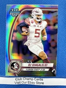 2024 #48 DJ Uiagalelei Bowman University Chrome Football Refractor Florida State - Picture 1 of 2