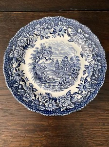 2 Ridgway Staffordshire English China -6” Saucers/Underplate "Woburn" Blue, EXC - Picture 1 of 12