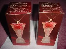 Vintage Avon Heart and Diamond Convertible Candlestick w/ Box Floral Medley NEW!