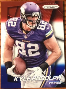 2014 Panini Prizm Prizms Red White & Blue Kyle Rudolph #95 Minnesota Vikings - Picture 1 of 2