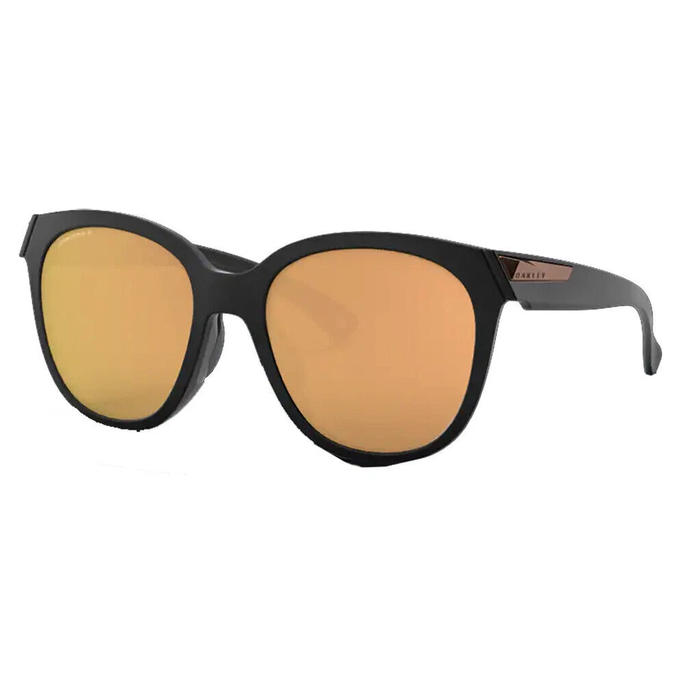 Oakley Low Key Matte Black Plastic Round Frame with Prizm Rose Gold Lens Women's Sunglasses