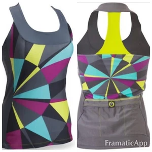 * Neu mit Etikett MOXIE Radfahren Rad Trikot Tank Top Shirt T-Back BH-Einsatz XS Multi Rei - Bild 1 von 5