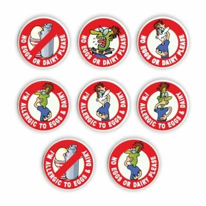 Egg & Dairy Allergy Pin Badges Also Sewon Patches & Stickers Allergic Eggs/Dairy - Foto 1 di 14