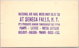 National Air Mail Week Mai 1938 in Seneca Falls NY Werbepostkarte - Bild 1 von 2