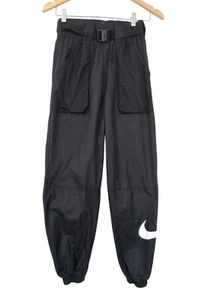 Nike NSW Swoosh Pant Womens XS Black Cargo Belted Jogger Athletic Athleisure Gym - Picture 1 of 10