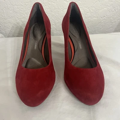 Zapatos de salón Rockport de gamuza rojos de cuero elástico 6 Foto 1 de 4