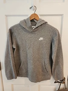 Nike Hoodie Youth Size Large Embroidered Pullover Heather Gray - Picture 1 of 6