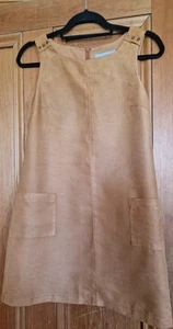 Dorothy Perkins Suede-look Pinafore Dress - Size 10 - Picture 1 of 4