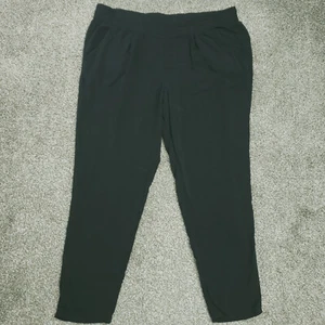 FREE PEOPLE Pants Women Medium Black Rayon Elastic Waist Pull On Pockets - Picture 1 of 18