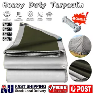 PE Tarpaulin Tarp Canvas Camping Poly Tarps Heavy Duty Cover AU - Picture 1 of 16