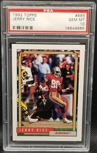 1992 Topps, PSA 10, JERRY RICE, #665, San Francisco 49ers, PSA 10, HOF - Picture 1 of 2