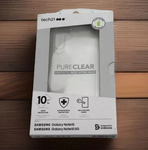 Funda de teléfono Tech21 transparente pura Samsung Galaxy Note 10 Note 10 5G protección contra caídas - Imagen 1 de 4