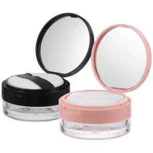 2 Pcs Packing Box Travel Miss Empty Powder Container Cosmetic Compact - Picture 1 of 12