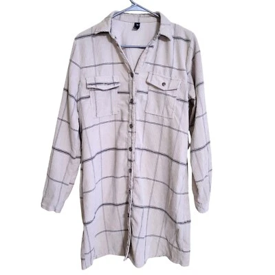 Camisa a Cuadros Windsor Para Mujer Manga Larga Vestido con Botones L Informal Cabincore Foto 1 de 4