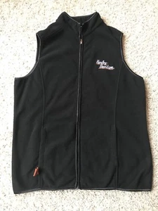 Women's Black Harley Davidson Vest Zip Up L Fleece Vest Mechanicsburg, PA - Picture 1 of 6